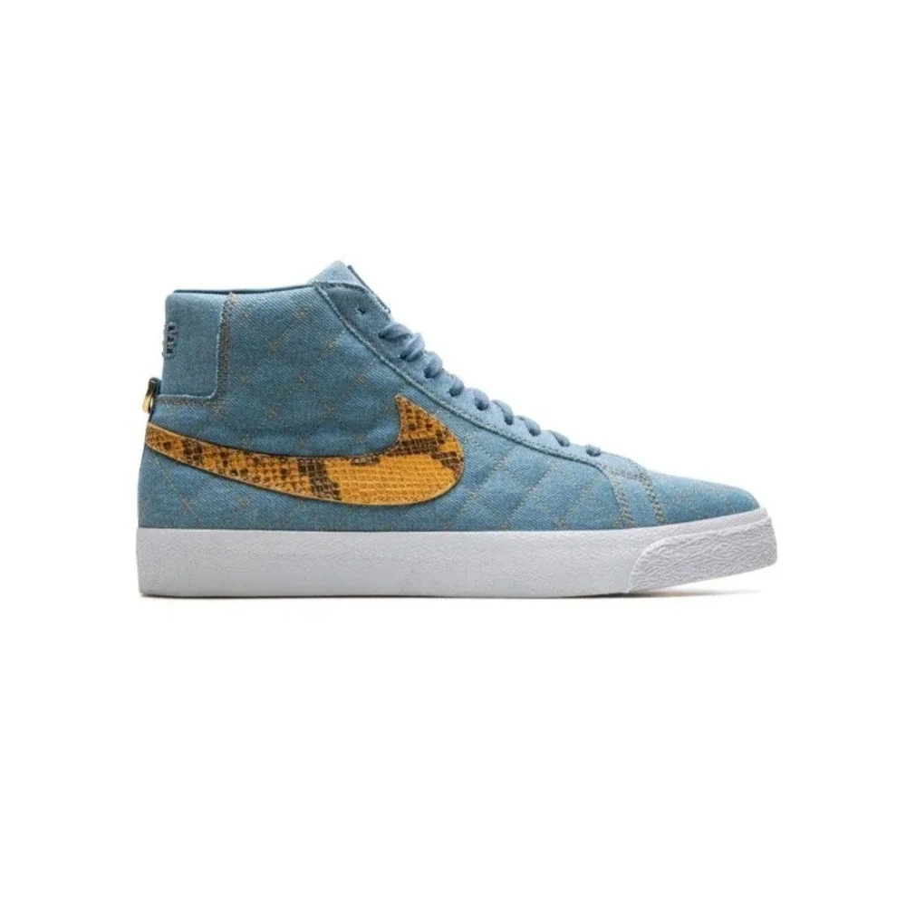 Supreme x Nike SB Zoom Blazer Mid QS Denim Snakeskin Size 8.5 US / UK 7.5 / NIB